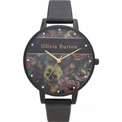 Olivia Burton Varsity Γυναικείο Ρολόι με Μαύρο Δερμάτινο Λουράκι OB16VS05
