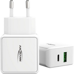 Ansmann HC218PD Φορτιστής Χωρίς Καλώδιο με Θύρα USB-A & USB-C Power Delivery White