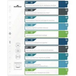 Durable Διαχωριστικά A4+ 10 Τεμ 1-10 Έγχρωμες Καρτέλες Διαφανές Εξώφυλλο Pp