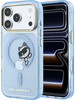Karl Lagerfeld Peekaboo Logo MagSafe Θήκη iPhone 18 Pro / 17 Pro Light Blue KLHMP18L6HCPSCB