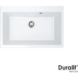 Duralit KZ075 Ένθετος Νεροχύτης Γρανίτη Ματ White Artico 76x50cm