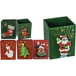 Μολυβοθήκη Χριστουγέννων 4 Σχέδια 8x7x5cm Xmasfest 1131893