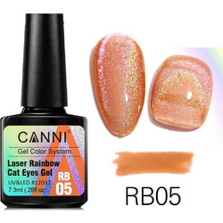 Canni Laser Rainbow Gel RB05 Glitter Cat Eye Ημιμόνιμο Βερνίκι Νυχιών 7.3ml