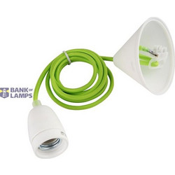 Lampholder E27 Design set ar Textilekabel green SHADA + LEDmaxx