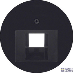 FCC Socket outlet Centre plate R.1/R.3/R.classic, Black glossy