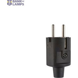 Compact plug, SCHUKO & French/Belgian, TPE, black, IP20, Typ 1505
