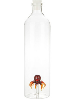 Μπουκάλι Με 3D Φιγούρα Octopus 26544 Φ8x30cm 1,2lt Clear Balvi Γυαλί,Σιλικόνη