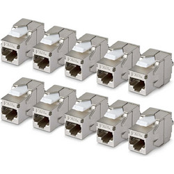 StarTech Cat6A Keystone Jack - Πακέτο 10 τεμαχίων, Θωρακισμένο (STP) Χωρίς Εργαλεία
