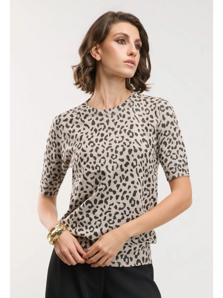 Desiree 90.45688 Κοντομάνικη μπλούζα animal print εκρού