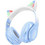 Hoco W42 Cat Micro Ενσύρματα & Ασύρματα Bluetooth Παιδικά Ακουστικά Over Ear Γαλάζια