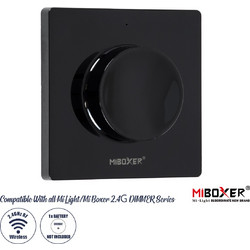 GLOBOSTAR(R) 71444 MiBOXER K1 TONE CCT Ασύρματο Χειριστήριο Τοίχου 1 Ζώνης 1/2CH DC 3V 1xCR2032 Μπαταρία IP20 - RF 2.4GHz + Εμβέλεια 30m - Μαύρο - M8.6xΠ8.6xΥ2.7cm