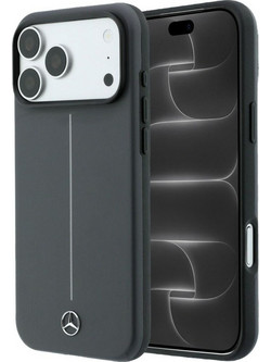 Mercedes-Benz Leather Semi Wrap with Iconic Line MagSafe Θήκη iPhone 18 Pro Max / 17 Pro Max Dark Gray