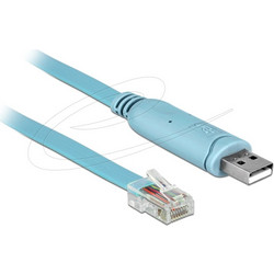 Delock Console Cable USB 2.0-A Male - Serial RS-232 RJ45 Male 3m Blue 63289