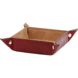 Exclusive leather valet tray Large size - Κόκκινο