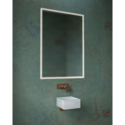 Project Mirrors Iron Square Ορθογώνιος Καθρέπτης Μπάνιου Μεταλλικός Λευκός 70x100cm