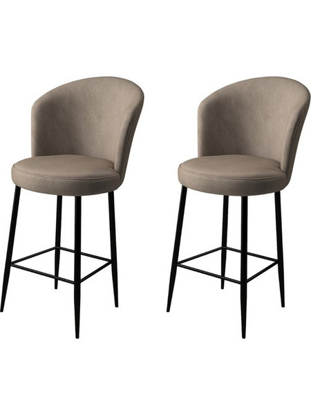 Σετ Σκαμπό Μπαρ (2 Τεμάχια) Alte - Cappuccino, Black 240Chr1187 (46x102x40)