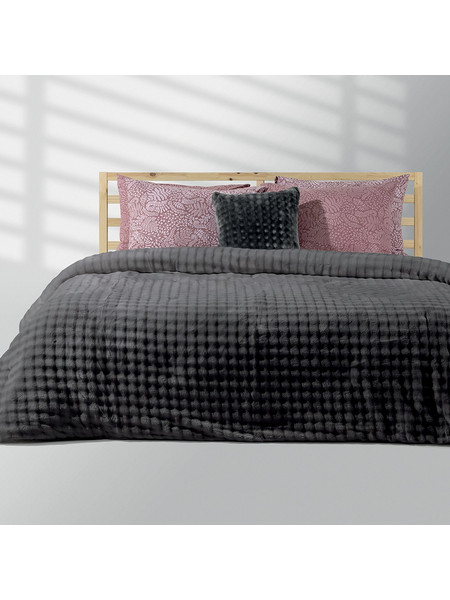 Κουβερτοπάπλωμα Ημίδιπλο 160x220 Kvall Γκρι Lino Home