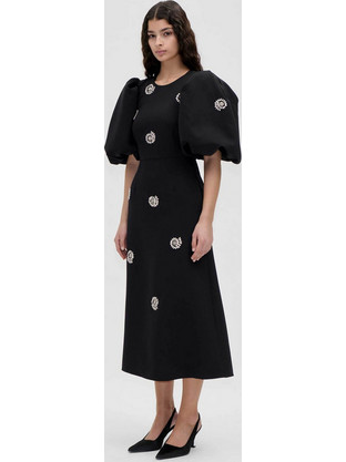 Stine Goya Pearl Of Order Midi Φόρεμα Μαύρο SG-AW26-D369-2564