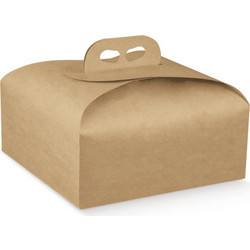 Κουτί Panettone με λαβή 24.5x24.5x13cm Avana