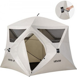VEVOR Camping Tent, 4 Person Pop Up Instant Cabin Tent with Large Mesh Windows, 60 Seconds Easy Setup, Portable Cabin Hub Tents with Carry Bag for Family Outdoor Camping & Hiking, Upgraded Ventilation