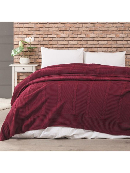 Κουβέρτα Πλεκτή Edenhill Burgundy