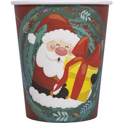 ΠΟΤΗΡΙΑ ΧΑΡΤΙΝΑ 240ml 10τμχ SANTA ΚΟΚΚΙΝΑ