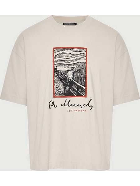 Oversized t-shirt The Scream - FUNKY BUDDHA x apoh London FBU014-600-04_MIST
