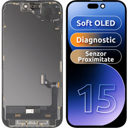 MP Οθόνη LCD Soft OLED FHD για Apple iPhone 15, Μαύρη