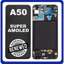 Original Samsung Galaxy A50 2019 (SM-A505F, SM-A505FN) Super AMOLED Display Screen + Touch Screen DIgitizer + Frame GH82-19204A (Renewed)