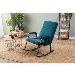 Rocking Chair Oden Single Petrol Green Fabric: 100% Polyester Fabric