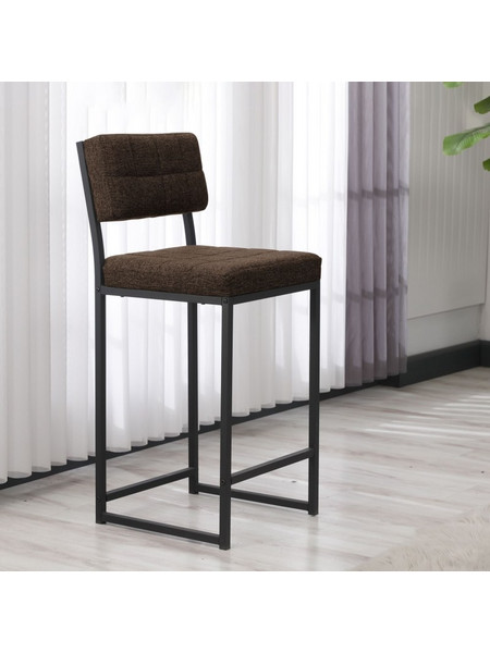 Bar Stool Retro Brown Fabric: 100% Linen 40x40x98 cm