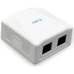 Cablexpert Διπλή Εξωτερική Πρίζα Δικτύου RJ45 Τύπου Cat6 σε Λευκό Χρώμα NCAC-2U6-01