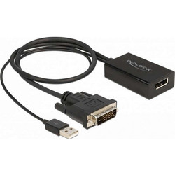 DeLock 63189 Μετατροπέας DVI-D / USB-A male σε DisplayPort female