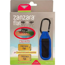Vican Zanzara Flat Μπρελόκ με 2 Ταμπλέτες Εντομοαπωθητικό Κλιπ Μπλε
