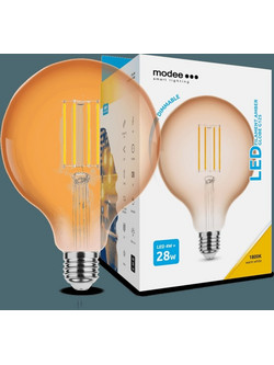 Modee Λαμπτήρας LED Filament Modee, Globe G125, Amber, 4W, E27, 320 1800K (360 lumen) dimmable