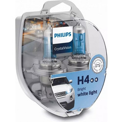 Philips H4 Crystal Vision Αλογόνου 12V 60/55W 2τμχ