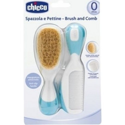 Chicco Βούρτσα + Χτένα Σιέλ από Φυσική Τρίχα 0m+ 06569-20, 2τμχ