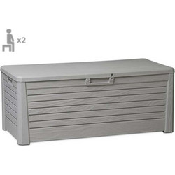 TOOMAX Ιταλίας Πλαστικό Μπαούλο 148x72x60cm 550lt 22.5kg Massif Καπάκι-Κάθισμα 2 Ατόμων FLORIDA WARM GREY