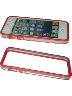 VOLTE-TEL ΘΗΚΗ IPHONE SE/5S BUMPER METAL BUTTON TRANSPARENT-RED VOLTE-TEL