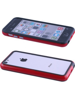 VOLTE-TEL ΘΗΚΗ IPHONE 5C BUMPER METAL BUTTON RED-BLACK VOLTE-TEL