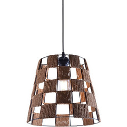 Home Lighting Trumpet Κρεμαστό Φωτιστικό Οροφής με Σχοινί Μονόφωτο Καφέ Φ30cm 77-3618