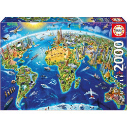 Puzzle Educa World Landmarks Globe 2000 Κομμάτια