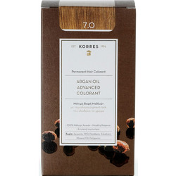 Korres Argan Oil Advanced Colorant 7.0 Ξανθό Φυσικό Μόνιμη Βαφή Μαλλιών Χωρίς Αμμωνία 50ml