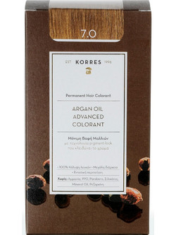 Korres Argan Oil Advanced Colorant 7.0 Ξανθό Φυσικό Μόνιμη Βαφή Μαλλιών Χωρίς Αμμωνία 50ml