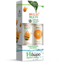 Power Health Multi & Multi 24 Αναβράζοντα Δισκία + Vitamin C 500mg 20 Αναβράζοντα Δισκία