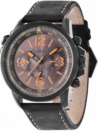 Timberland Campton Ανδρικό Ρολόι Χρονογράφος με Μαύρο Δερμάτινο Λουράκι TBL13910JSB12
