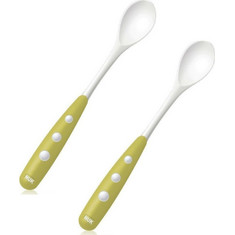 Nuk Easy Learning Feeding Spoon Σετ Βρεφικά Κουτάλια Σιλικόνης 6m+ Πράσινα 2τμχ