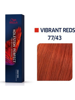Wella Koleston Perfect Me+ Vibrant Reds 77/43 Έντονο Ξανθό Κόκκινο Χρυσό Μόνιμη Βαφή Μαλλιών 60ml