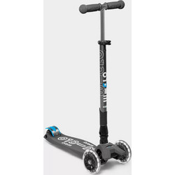 Micro Maxi Deluxe Led Αναδιπλούμενο Παιδικό Πατίνι Τρίτροχο με Φωτάκια Γκρι