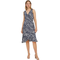 Vero Moda Midi Καλοκαιρινό Βραδινό Φόρεμα Λευκό Navy Μπλε 10266352